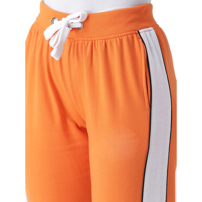 Orange & White Colorblocked Tracksuits